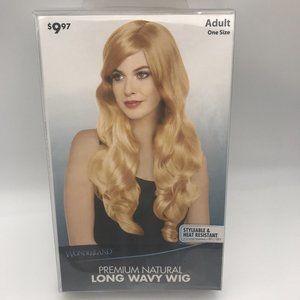 Wonderland Premium Natural Long Wavy Wig Blonde Adult Styleable